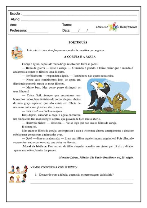 Avaliação Diagnostica 5 Ano Portugues