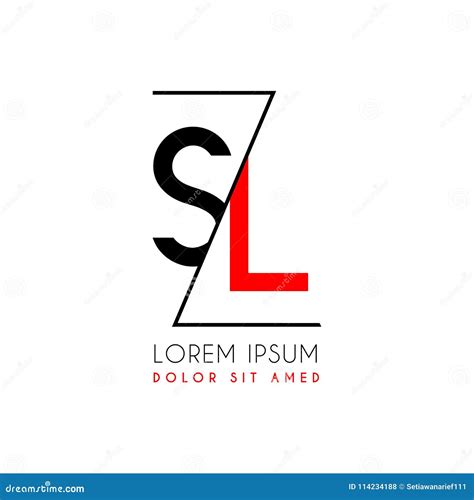 Sl Logo Letter Separated By A Black Zigzag Line Stock Vector