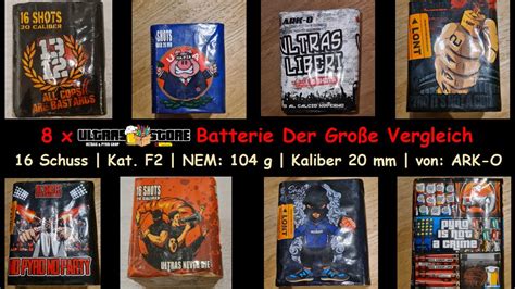 8 x Ultrasstore Batterie Der Große Vergleich 16 Schuss Kat F2