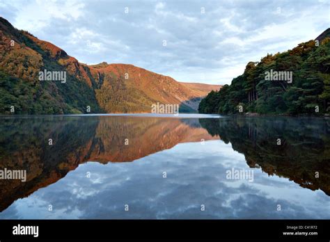 Dawn Reflections In Upper Lake Glendalough Wicklow Mountains National