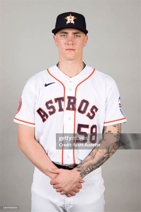 Hunter Brown Of The Houston Astros Poses For A Photo During The News