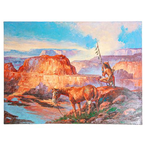 American Indian Chief Oil Painting At 1stdibs Indian Chief Painting