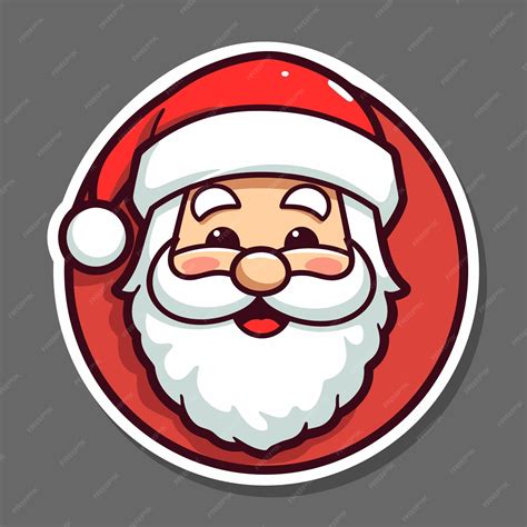 Premium Vector Vector Cute Funny Smiling Santa Claus Head Icon