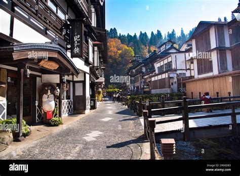 Ginzan Onsen Hot Spring Stock Photo Alamy