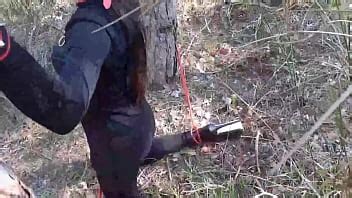 Tied To A Tree On A Sexy Outfit Masked And Outdoor Deepthroat With No Mercy XVIDEOS