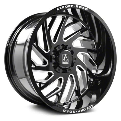 Axe Wheels Jeep Wrangler Zeus Gloss Black Milled Wheel 22x12 44mm