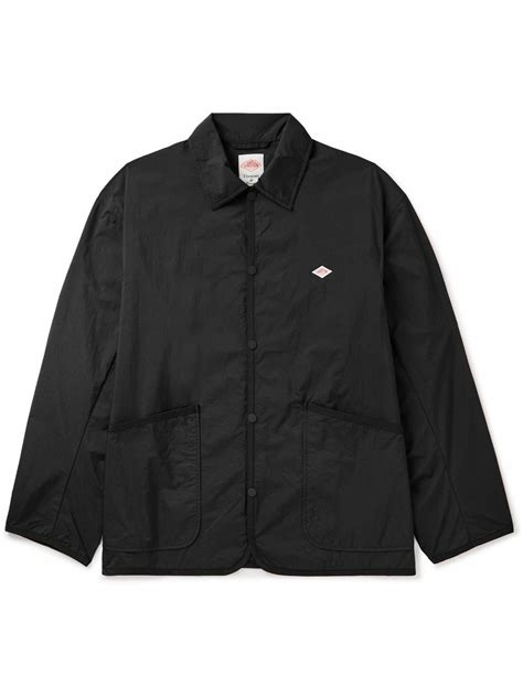 danton logo appliqued shell jacket black danton