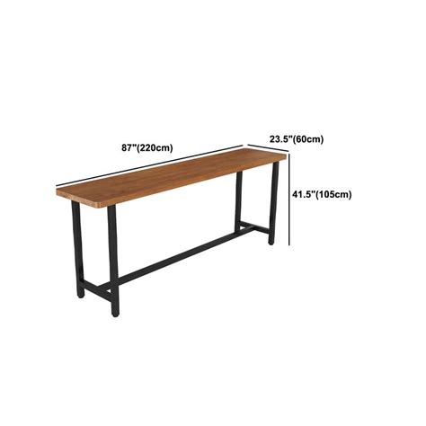 Industrial Rectangle Bar Table Solid Wood Bistro Table With Trestle