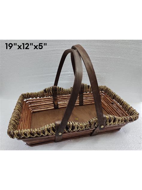 Brown Wooden Willow Basket With Handle Size X X At Rs