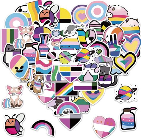 Amazon Pcs Gay Pride Stickers Rainbow Cool Colorful Waterproof
