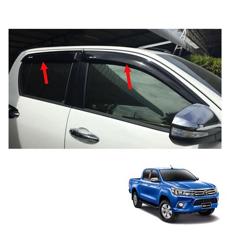 Wind Deflector Weather Guard Visor 4 Door Toyota Hilux Revo SR5 UTE