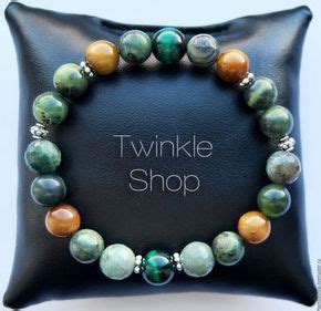 Браслет из нефрита, яшмы и кошачьего глаза в интернет-магазине на ...