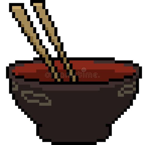 Pixel Art Empty Noodle Bowl Stock Vector Illustration Of Restaurant