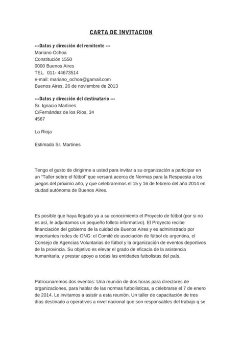 Carta De Invitacion Pdf