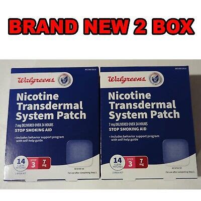 Walgreens Step Nicotine Mg Transdermal System Patch Patches Exp