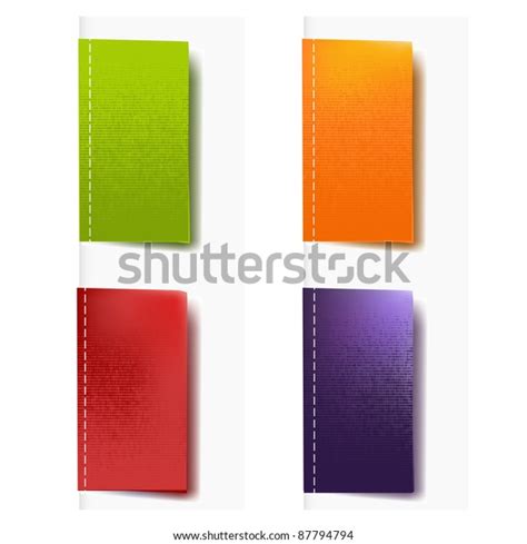 4 Color Labels Fabric Isolated On Stock Vector Royalty Free 87794794