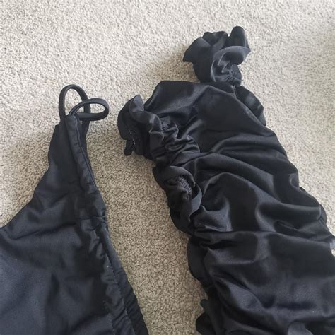 Black Ruffle Bikini Set Only Used Once And Washed UK 10 Depop