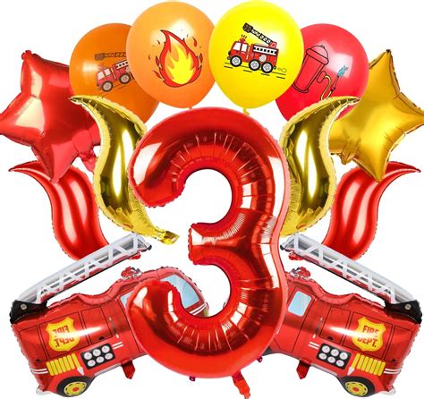 Amazon 21 PCS Fire Truck Party Decorations Fire Truck Birthday