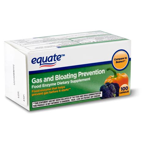 Equate Gas And Bloating Prevention Food Enzyme Dietary Supplement 100