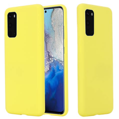 Liquid Silicone Phone Back Cover For Samsung Galaxy S20 S11e Yellow