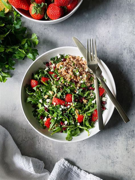 Strawberry, Arugula & Farro Salad - Espresso and Lime