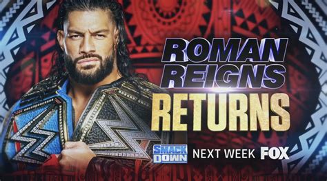 Roman Reigns To Appear On Next Weeks Wwe Smackdown F4w Won