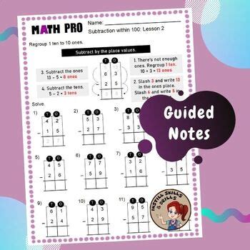 Subtraction Within 100 With Regrouping Concept Scaffolded Practice