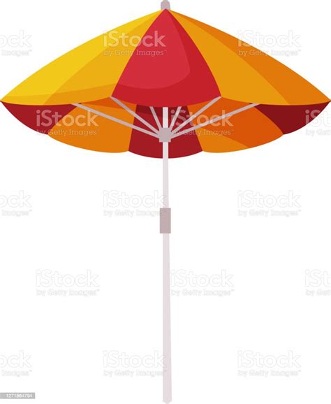 Beach Sun Umbrella Summer Vacation Object Traveling And Tourism Vector Illustration On White