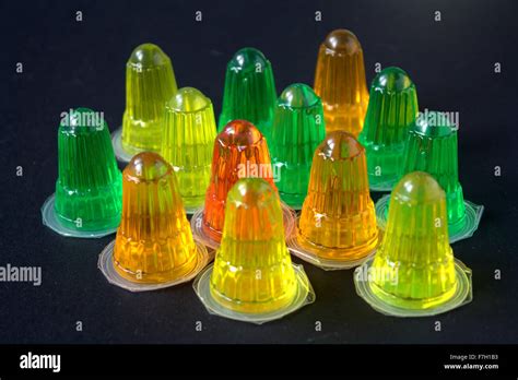 Jelly in plastic cup Stock Photo - Alamy