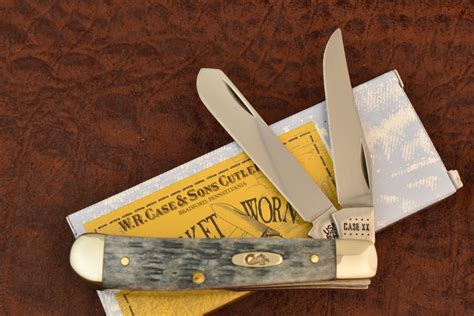 CASE XX USA 2022 POCKET WORN CRANDALL GRAY BONE MINI TRAPPER KNIFE