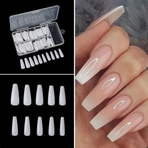 100PCS Box Clear Solid Natural French False Acrylic Nail Art Tips UV