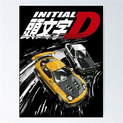 A NEW Initial D Mountain Drift Racing Tandem AE86 Vs FD Rx 7 Poster