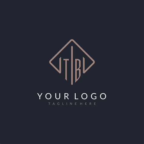 tb initial logo  curved rectangle style design  vector art