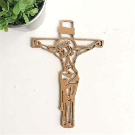 Crucifixo Dourado 15 Cm Em Mdf Produtos Personalizados No Elo7