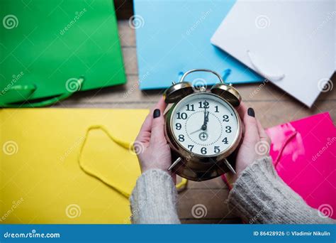 Hands Holding Clock Stock Photo Image Of Alarm Female 86428926