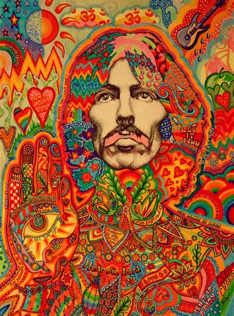 George Harrison Extra Texture By Luceene K Beatles Art Psychedelic