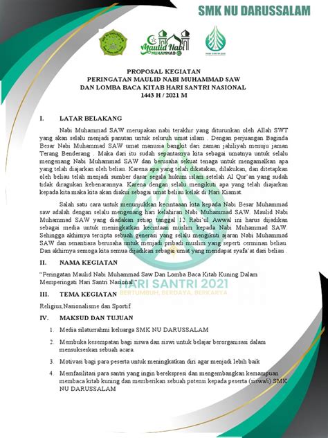 Proposal Hari Santri Dan Maulid 2021 2022 Pdf