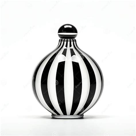 Black And White Perfume Bottle Isolated On White Background Stock