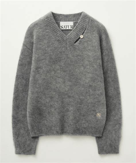 Musinsa Satur Essen Two Tone Mohair Pullover Knit Melange Grey