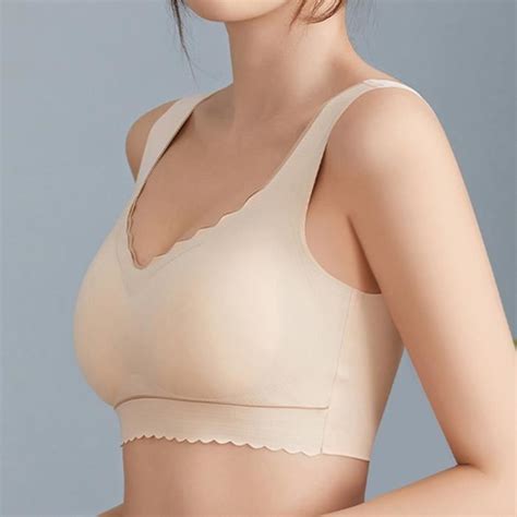 Femmes Sexy Top Soutien Gorge Sans Fil Sous Vêtements Base Gilet Style Sports Lingerie Beige