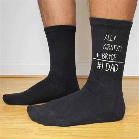 No 1 Dad Socks With Names Fathers Day Socks Pretty Creations