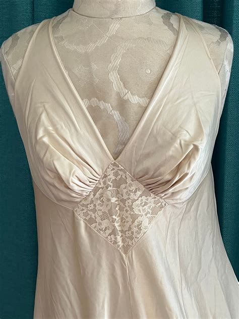 RARE Vintage Sexy Olga Nude Full Sweep Long Nightgown With Etsy