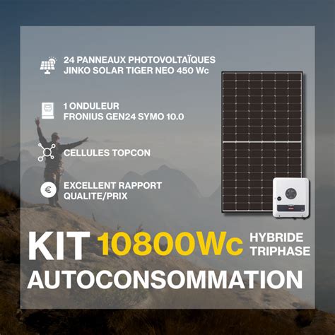 Kit solaire triphasé 10 8kWc Mode backup évolutif