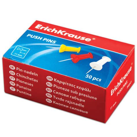 Силовые кнопки-гвоздики Erich Krause цветные, 50 шт (24877) - купить с ...