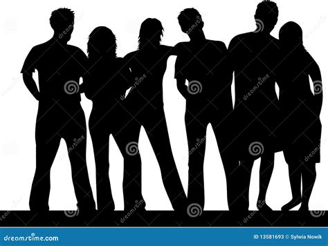 Best Friends People Silhouette Stock Vector Illustration Of Business