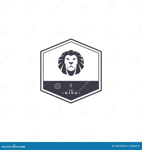 King Lion Endangered Species Logo Sign Vector Stock Illustration