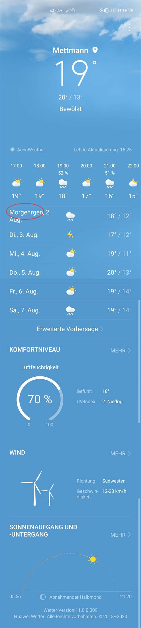 Huawei Wetter App. Morgenrgen - HUAWEI Community
