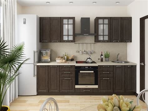 Прямая кухня Прага-01 Венге Премиум - Купить в Москве, цена от 59 950 ...