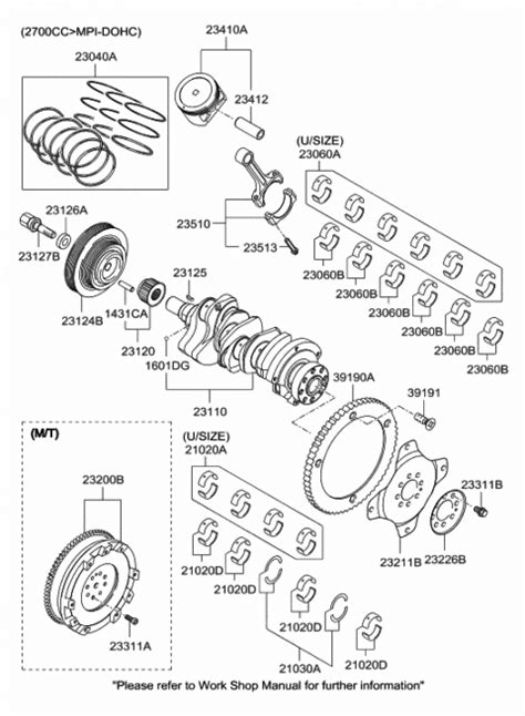 C Genuine Hyundai Bearing Pair Set Connecting Rod