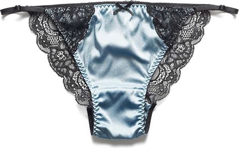 SilRiver Womens Silk String Bikini Satin Panties For Women Underwear Shiny Tanga Briefs At